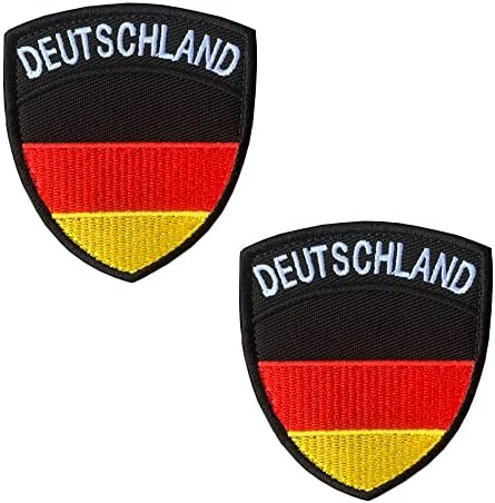 2 парчиња германија штит знаме печ везено аплико железо на шиење на Deutschland German German Shield Национален амблем лепенка за јакни