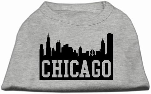 Mirage Pet Products Chicago Skyline Screen Print Mirts Grey Med