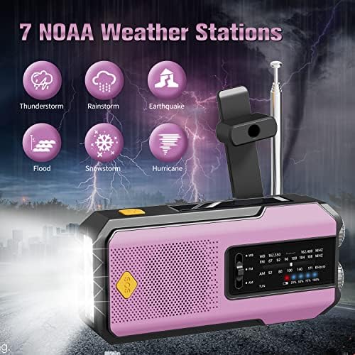 Ironsnow Solar Inteach NOAA временски услови радио динамо рачно рачно само напојување динамо Am FM WB Radio 3 LED Flashlight