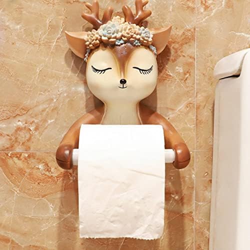 Doitool 2pcsroll тоалети монтирани животни стојат бесплатно шема за миење садови елени хартија форма бања практична домашна wallидна решетка
