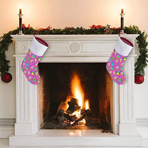 Неонски бои банани крофни Божиќни чорапи Божиќни чорапи торба за подароци за семеен одмор камин дрво виси украси украси