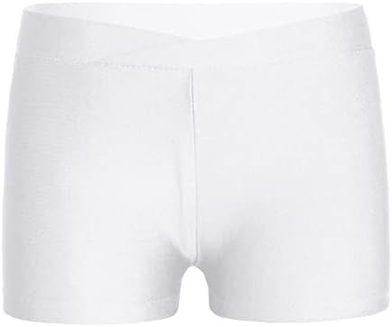 Yonghs Kids Girls Dance Shorts V-Front Waistband Sports Yoga Атлетски дното гимнастика момче-кут плен шорцеви