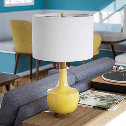 Kenroy Home 33181ylw Tessa Табела за ламба со сенф керамички финиш, модерен стил, 26 висина, 15 ширина, 15 длабочина