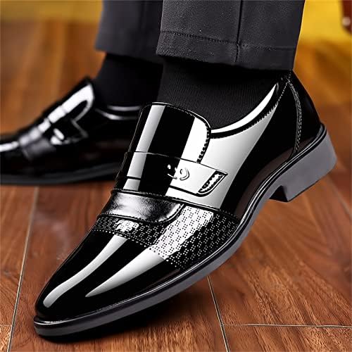 Јухаотин моден стил машка дишењето удобно деловно лизгање на работа слободно време цврста боја кожни чевли за мажи матурски чевли