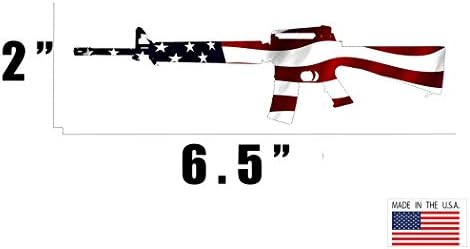 АР-15 пушка пиштол за налепница Силуета Американско знаме САД Патриотска декларална автоматска браник налепница Винил автомобил