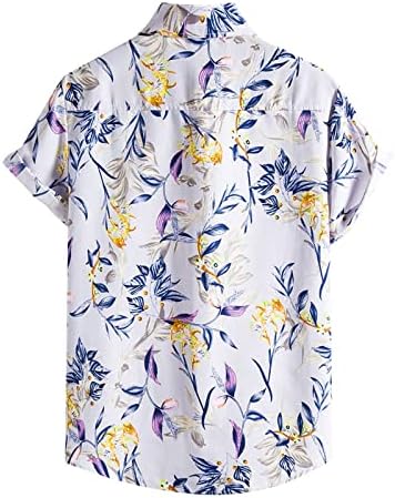 Машка хавајска кошула Брза сув тропски алоха кошули кратки ракави плажа празнични обични кошули блузи врвови