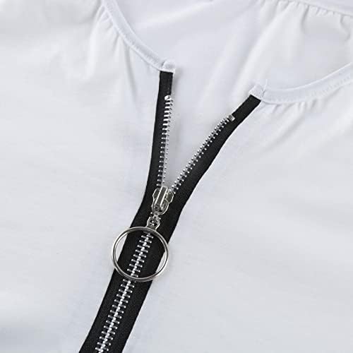 Маици со долг ракав Требин, женски моден обичен темперамент патент v-врат Неправилен шарен геометриски принт со долг ракав