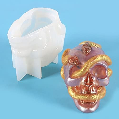 3Д череп глава извртена змија силиконски мувла ароматерапија свеќа сапун