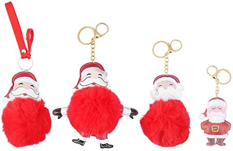 SOIMISS 4PCS Божиќни клучеви за прстени за клучеви за клучеви за клучеви за клучеви