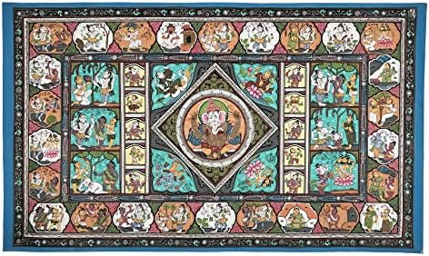 Егзотична Индија 39 x 24 Багван Ганеш Леела Паташитра Сликање | Традиционална боја | Рачно изработено | Лорд Лила Патах
