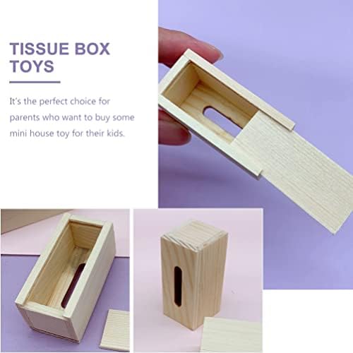 Toyvian светови најмали светови најмала симулација на ткиво кутија играчка играчка кутија за ткиво декоративно мини украсно ткиво коцка