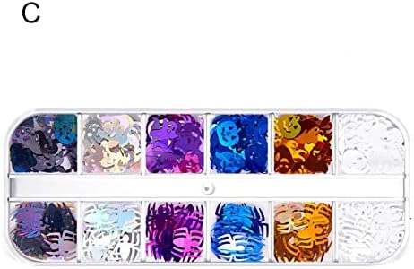 1 кутија маникир украс Одличен стил на Ноќта на вештерките од тиква DIY нокти снегулки живописни украсни декорации за нокти во боја -