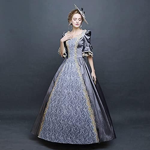 LMSXCT женски рококо фустан Средновековна ренесанса од 1800 -ти фустан Викторија топка наметка готски макси фустан принцеза космејски костуми