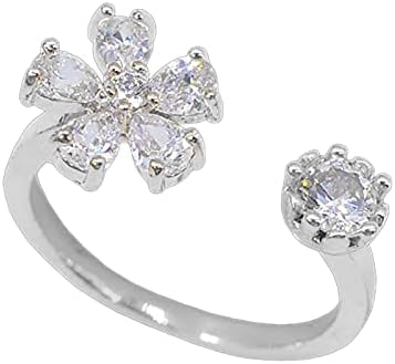 Прстени за ангажман на Јист за жени Сливеј Имитација Позлатено бело чисто прстен сребрен loveубов дами бакарни прстени прстени вдовици прстени