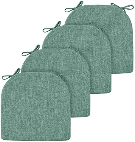 Основни над перничињата за столици за столчиња за јадење 4 пакувања, мемориска пена столица перница со врски и поддршка од лизгање,