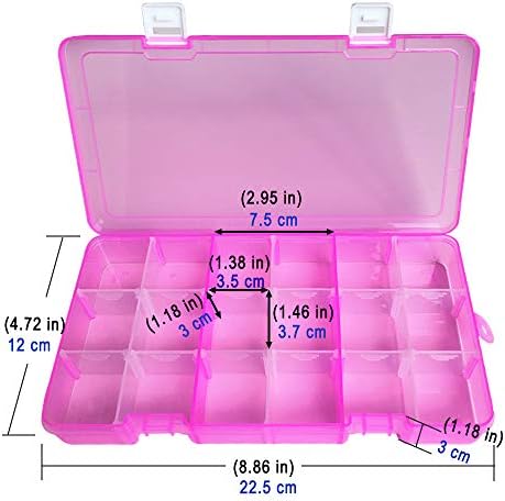 Дуофир пластична организатор за складирање на контејнери прилагодлив делител Отстранлив дел од мрежата за накит монистра алатка за
