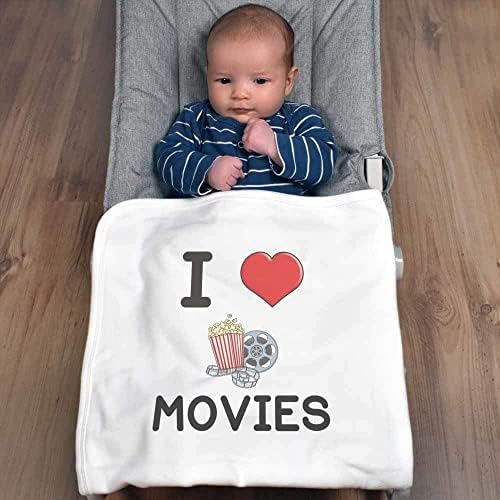 Азиеда „Јас сакам филмови“ памучно бебе ќебе / шал