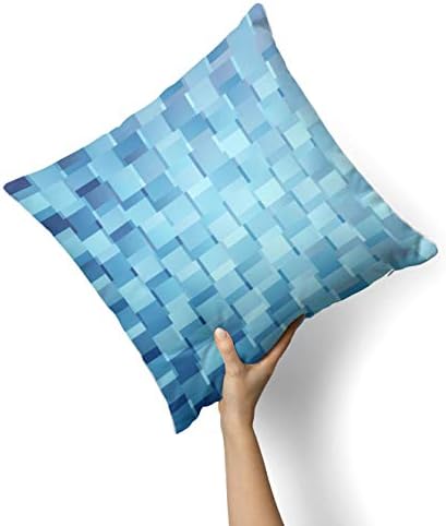 Iirov Апстрактна сина коцка - Прилагодено украсен украс за домашен или отворен капакот за фрлање на отворено за софа, кревет или перница