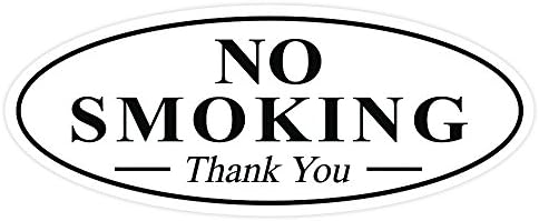 Овално без пушење благодарам знак - црно мало
