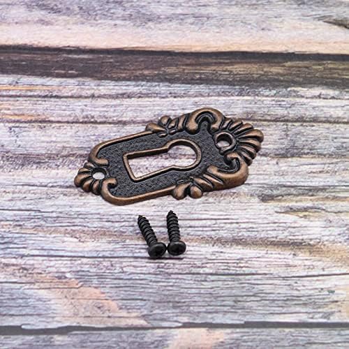 Микро трговци 10 парчиња антички клучеви за заклучување на розови бронзени декоративни клучеви за заклучување на заклучување фитинзи со завртки