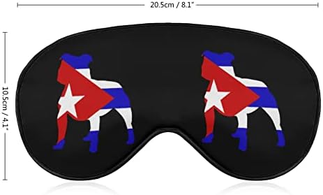 Pitbull Cuba Flag Mask Eye Mask Sleep Blindfold со прилагодливи блокови од ленти, светло ноќна слепа за патување за спиење јога дремки