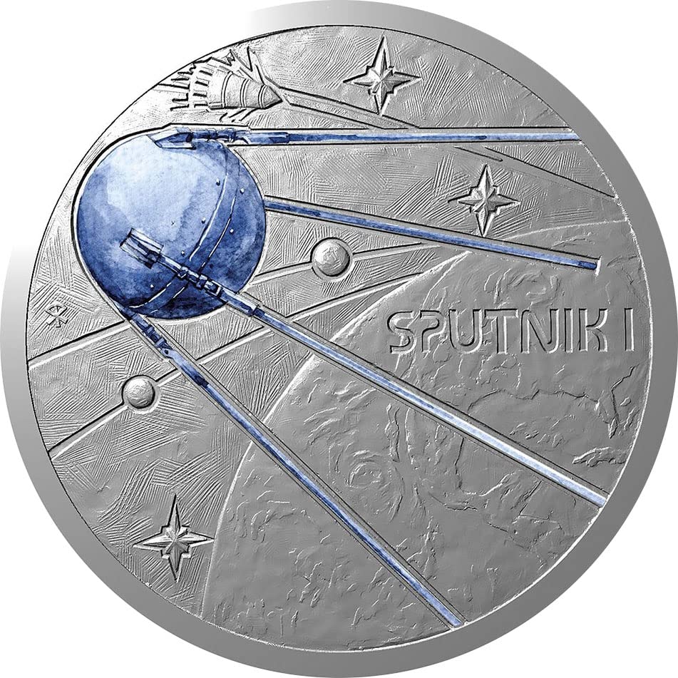 2022 de Milky Way Powercoin Sputnik I 1 мл Сребрена монета 1 $ niue 2022 1 мл доказ