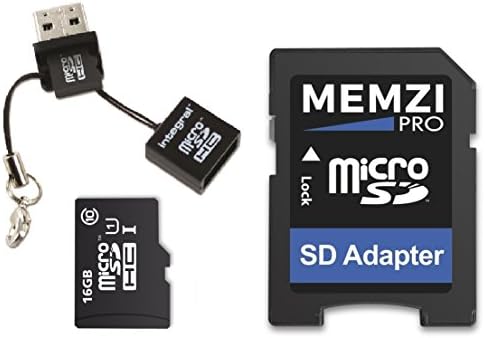 MEMZI PRO 16gb Класа 10 90MB/s Микро Sdhc Мемориска Картичка Со Sd Адаптер и Микро USB Читач ЗА AKASO Во Автомобил Цртичка Камери