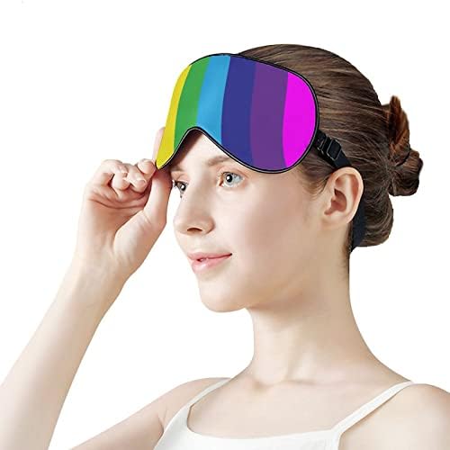 Виножито геј гордост ЛГБТ маска за спиење мека маска за очи за очи со прилагодлива лента за мажи жени