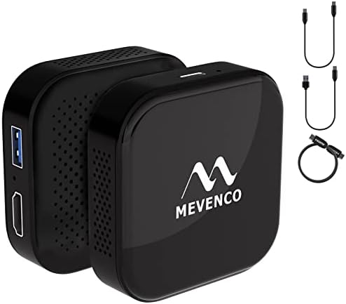 MEVENCO C2 5in1 Автомобил Мултимедијален Адаптер, Се Однесуваат На Безжичен CarPlay И Android Auto, Android 10/HD HDMI Излез, Одговара