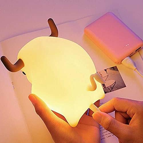 Симпатична ноќна светлина, бебешка ноќна светлина Детска ноќна ламба LED преносна ламба за допир за спална соба, USB полнење силиконски