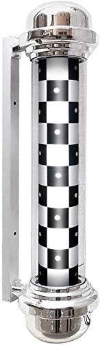 KQE Barber Shop Pole LED салон опрема Црна бела лента ротирачка и осветлена светлина/2