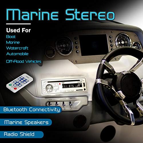 Комплет за звучници на Speer Marine Stereo Setereo - Водоотпорен конзола за водоотпорни и микрофон 6,5 ”водоотпорни звучници W/MP3/USB/SD/AUX/FM