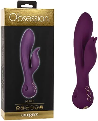 Calexotics Опсесија Desire Vibrator - Премиум за полнење силиконски зајаци масивни секс играчки за жени - виолетова