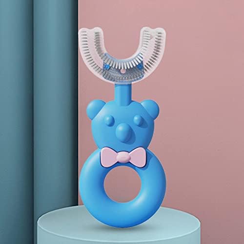 Vzdsddef makaron Детска четка за заби во облик на заби, бебе симпатична цртана филмови креативни силиконски прирачни средства за
