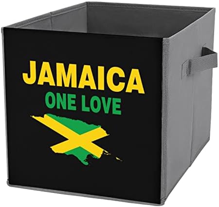 Јамајка Знаме Мапа Една Љубов Големи Коцки Корпи За Складирање Склопувачки Платно Кутија За Складирање Организатори На Плакарот