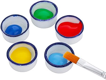 9 парчиња мала керамичка боја палета сад застаклен чинија за сликање во акварел за масло од акрилна акварела гуаче