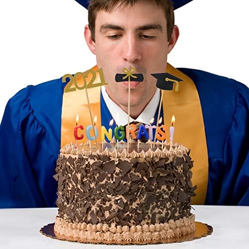 Aboofan 24pcs 2021 Дипломирана забава со капаче за топење торта торта со хартија торта врвови