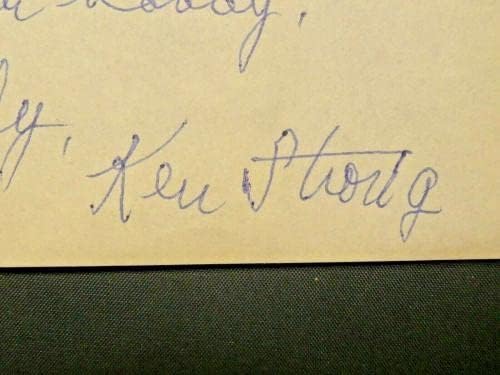 Кен Стронг Њујорк Гиганти Легенда Фудбал Хоф Потпиша 1977 Писмо СО ЈСА Коа-Нхл Намалување Потписи