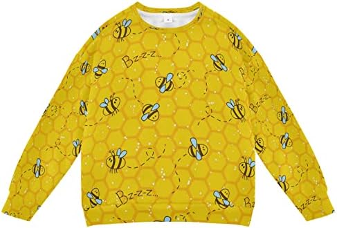 Пчели жолти саќе момче девојче џемпер за џемпер на дете, џемпер од пулвер, долга ракав есен зимска облека