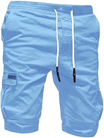 Шорцеви за мажи случајни летни спортови чиста боја завој обични лабави џемпери