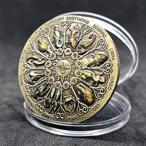 Европски И Американски Хороскопски Комеморативни Монети Исклучителни Шарени Ретро Монети Тарот Посакувам сонце бог Среќа Монети