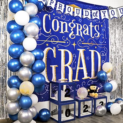 Класа за украси на забави за забави од 2023 година: 71 „x 71“ банер за дипломирање на фотографии со балони со 12 парчиња, екстра големи