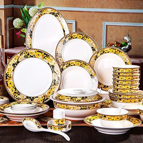 Рачно изработени уметнички дела со висока класа 56 парчиња вечера за вечера со садови лажици садови садови садови jingdezhen рачно изработени уметнички