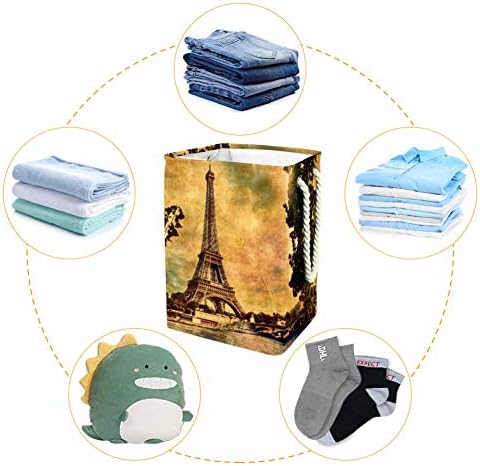 Unicey Ајфелова кула пејзаж водоотпорен преклопување на алиштата за перење за детска соба спална соба бебе расадник