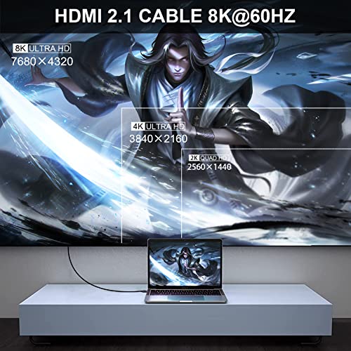 Bridgee HDMI 2.1 Кабел [Сертифициран] 65.4 ft, 48gbps Ултра Голема Брзина ОПТИЧКИ ВЛАКНА HDMI Кабел, Поддршка eARC ,HDCP 2.3, Dolby