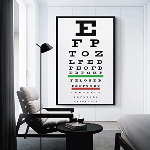 Очен испит Постер за преглед на очите Форма за визија за тест формат платно платно печатено платно wallидни уметности за печатење