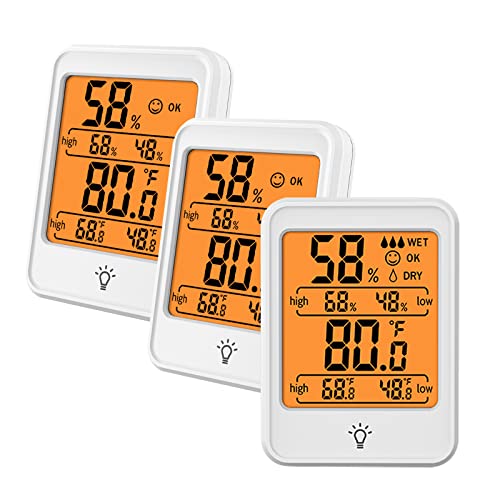 Термометар на затворен простор FzHome, мерач на влажност, термометар на Rroom, дигитален термометар хигрометар, термометар за собна температура,