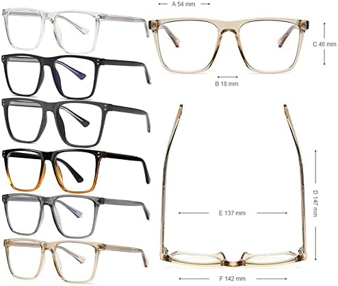 РЕСВИО Преголеми Квадратни Очила За Читање За Жени Машки Пролетни Шарки Рачно Изработени Читатели Транспарентно Сиво
