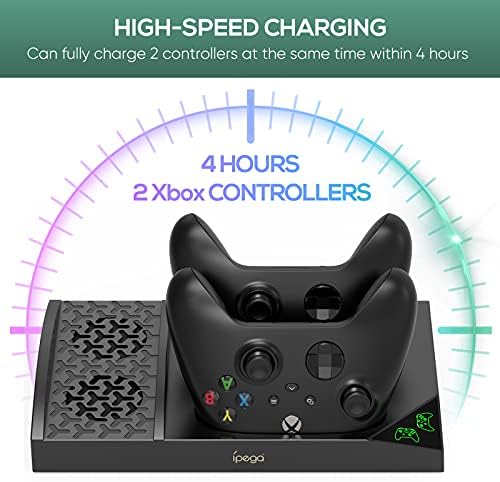 Вертикален Држач За Полнење За Xbox Серија S Со Вентилатор За Ладење - 1400mah Батерија За полнење &засилувач; Полнач Со Двоен Контролер,