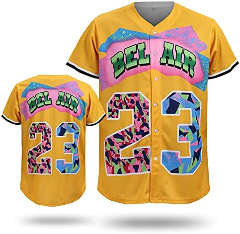 Коутберт 90 -тина облека за мажи и жени, кошула во дрес на бејзбол во Белаер за забава, хип хоп кратки ракави задникот надолу кошула